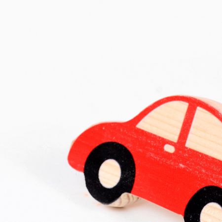 Handcrafted Pine Wood Red Car Knob